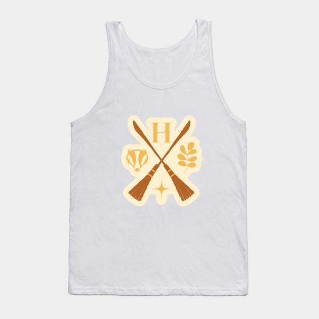 yellow badger house wizarding school logo Tank Top by Qaws